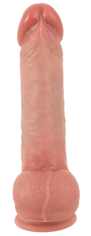 Realistixxx Natural Dildo with Movable Skin and Testicles, Light Skin Tone