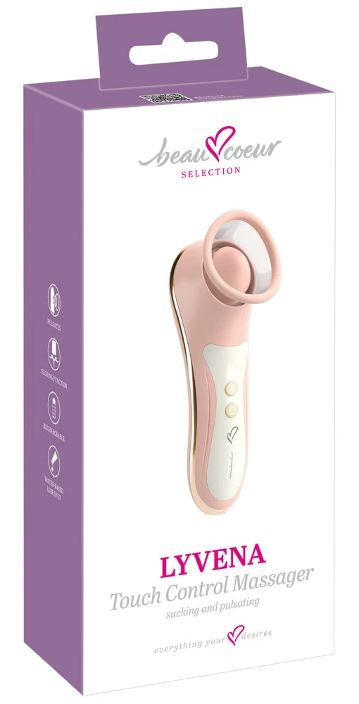 beau coeur Lyvena Touch Control Clitorisstimulator met zuig- en pulsatiefunctie roze