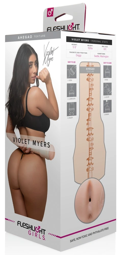 Fleshlight Masturbator Violet Myers Ahegao Butt, Taschenlampen-Design