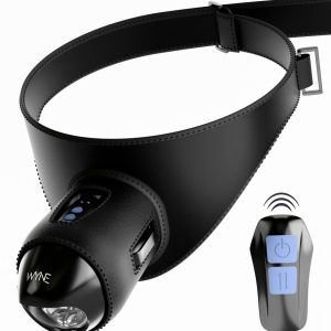 WYNE Strap-On Masturbator mit Fernbedienung, schwarz WYNE Strap-On Masturbator mit Fernbedienung, schwarz – Bild 1