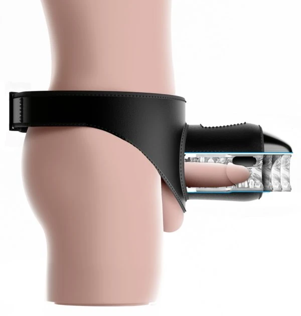 WYNE Strap-On Masturbator mit Fernbedienung, schwarz
