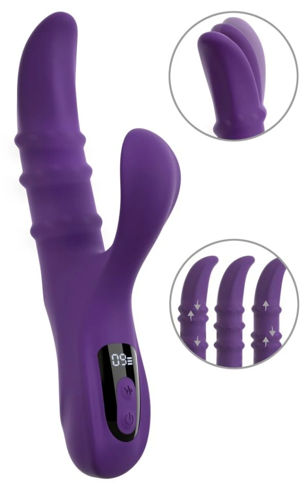 You2Toys Nodding Rabbit Vibrator mit 3 Moving Rings, lila