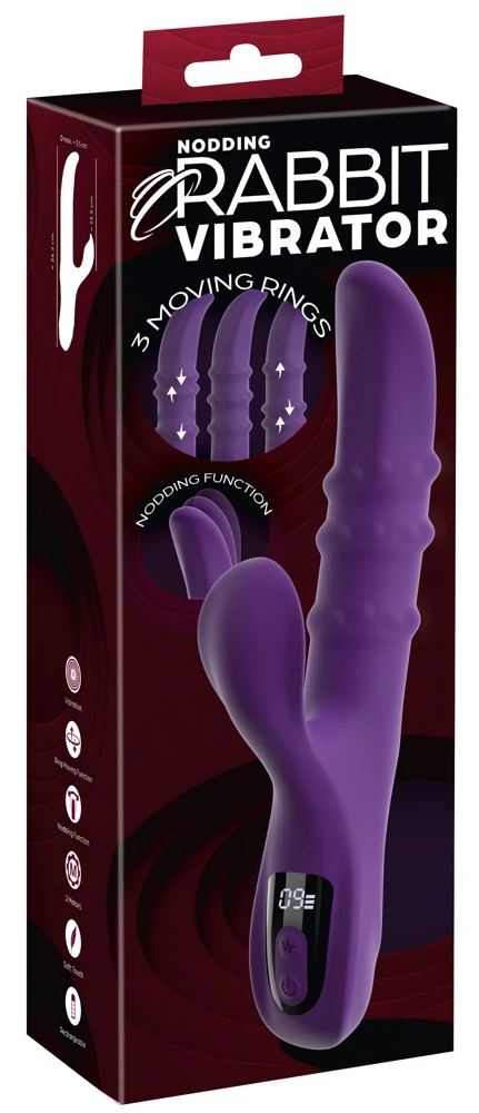 You2Toys Nodding Rabbit Vibrator mit 3 Moving Rings, lila