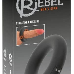 Rebel Vibrating Cock Ring mit 10 Modi, Silikon, schwarz