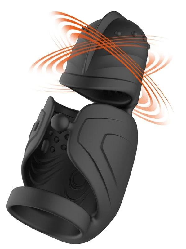 Rebel Cock Vibrator mit beweglichem Eichel-Stimulator, schwarz