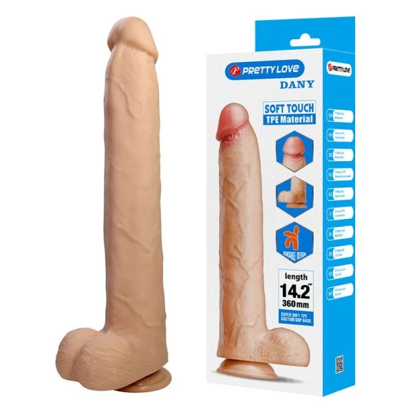 Pretty Love Dany flexibler realistischer Dildo mit Saugnapf 36 cm