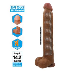 Pretty Love Dany Realistischer Dildo mit Saugnapf, 36 cm, Braun Pretty Love Dany Realistischer Dildo mit Saugnapf, 36 cm, Braun – Bild 6