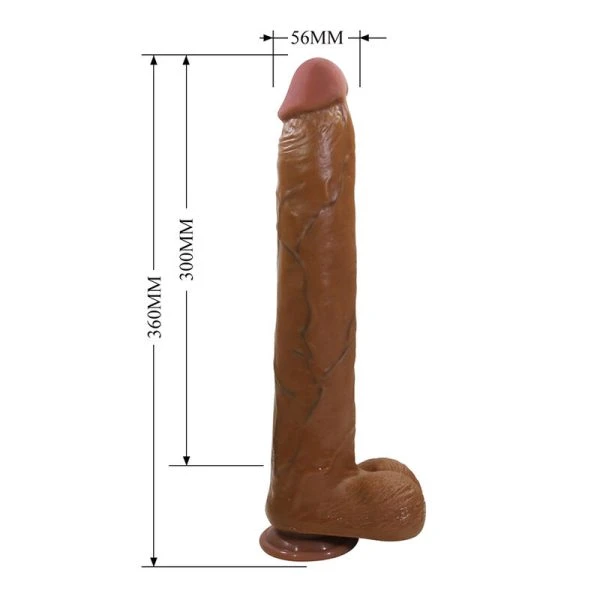 Pretty Love Dany Realistischer Dildo mit Saugnapf, 36 cm, Braun