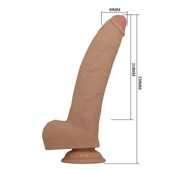Pretty Love Fabian Flexibele Dildo met Zuignap, huidskleur