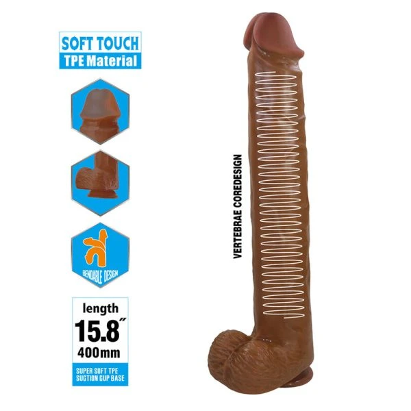Pretty Love Realistischer Dildo mit Saugnapf, 40 cm, braun