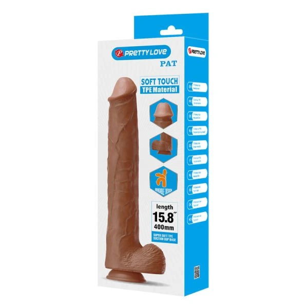 Pretty Love Realistischer Dildo mit Saugnapf, 40 cm, braun