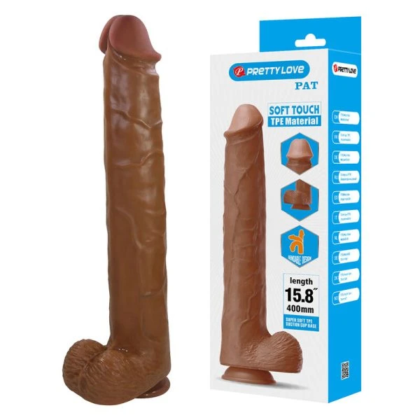 Pretty Love Realistischer Dildo mit Saugnapf, 40 cm, braun