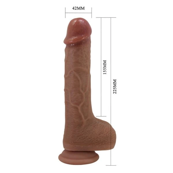 Pretty Love Tommy Realistischer Stoßvibrator mit Fernbedienung, dunkelbraun