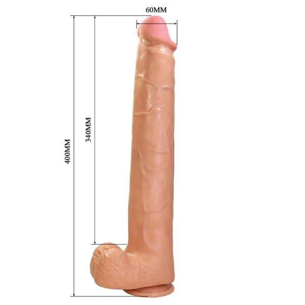Pretty Love Rael flexibler realistischer Dildo mit Saugnapf 40 cm braun