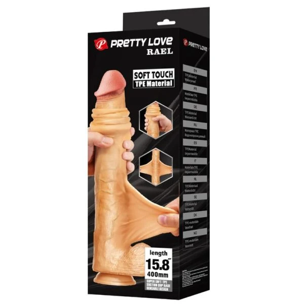 Pretty Love Rael flexibler realistischer Dildo mit Saugnapf 40 cm braun