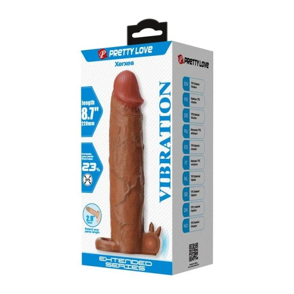 Pretty Love Xerxes Vibrator-Penishülle 22 cm braun