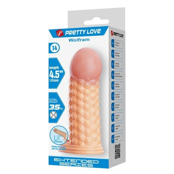 Pretty Love Wolfram Penisextender Sleeve 11,5 cm Ø 3,8 cm natural