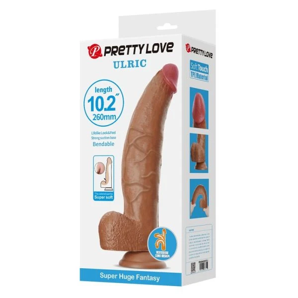 Pretty Love Ulric Realistischer TPE-Dildo 26 cm, braun