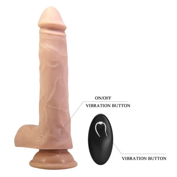 Pretty Love Davey Stoß-, Rotations- und Vibrationsdildo 22,5 cm Natur Pretty Love Davey Stoß-, Rotations- und Vibrationsdildo 22,5 cm Natur
