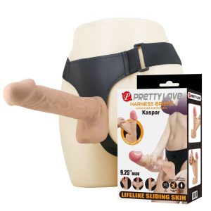 Pretty Love Kaspar Harness mit flexiblem Dildo 21 cm, Ø 5 cm, natur Pretty Love Kaspar Harness mit flexiblem Dildo 21 cm, Ø 5 cm, natur – Bild 1