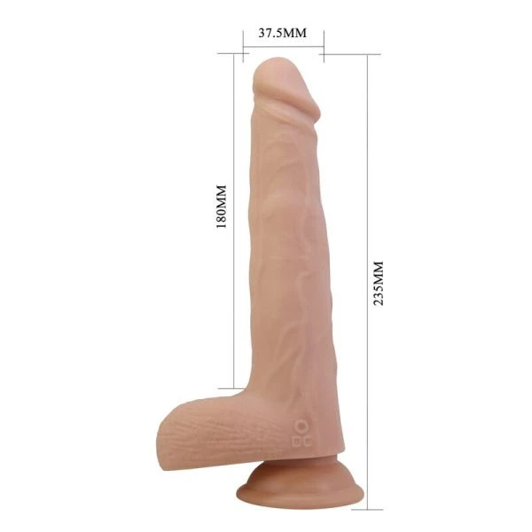 Pretty Love Miles Thrust-Rotation-Vibration Dildo with Remote Control, 23.5 cm