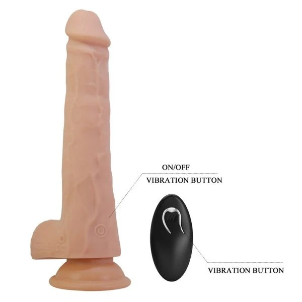 Pretty Love Miles Thrust-Rotation-Vibration Dildo with Remote Control, 23.5 cm