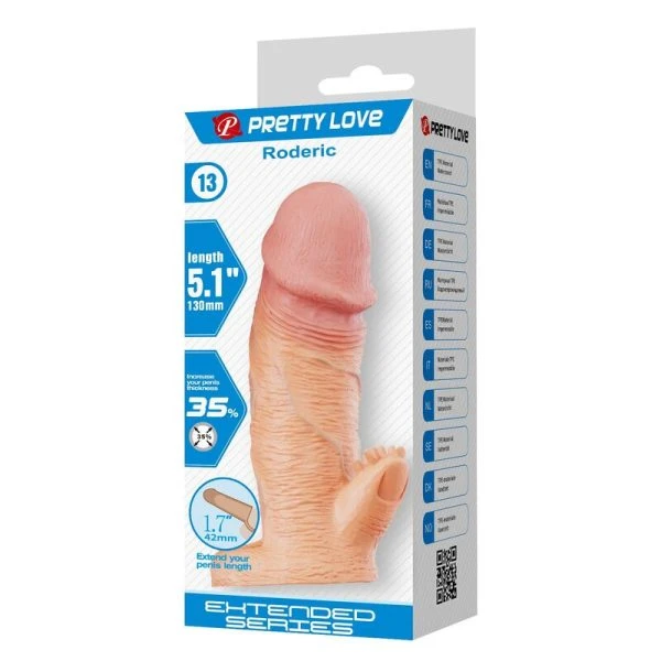 Pretty Love Penisverlängerungshülle Roderic 13 cm Ø 3,8 cm natürlich