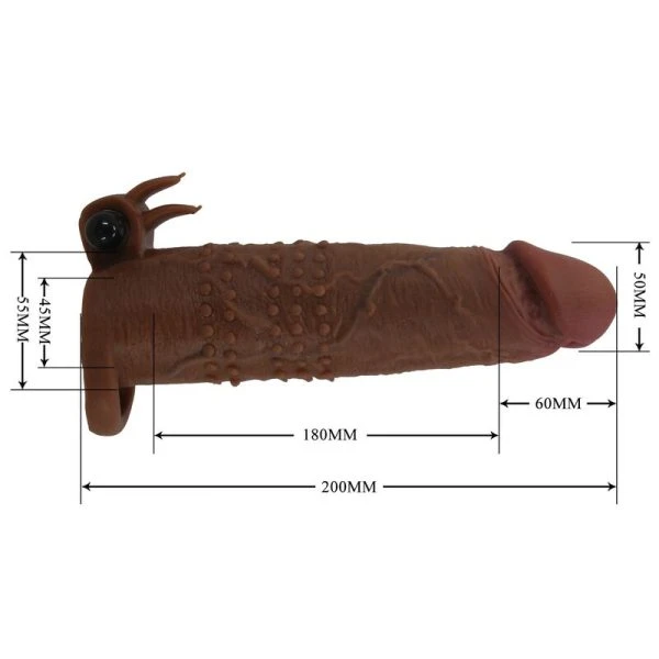 Pretty Love Quillon vibrerende penishuls 20 cm Ø 4 cm bruin
