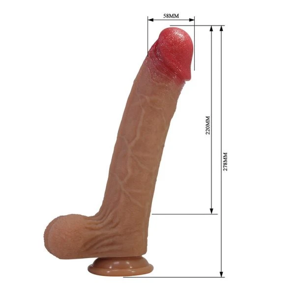 Pretty Love Silikon-Dildo Orsen realistisch mit Saugnapf 27,7 cm
