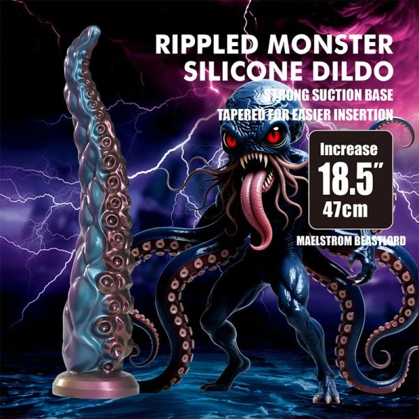 Power Monsters Abyssal Tentacle Silikon-Dildo 46 cm, dreifarbig