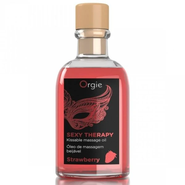 Orgie Lippenmassage-Set Erdbeer Kussbares Massageöl 100 ml