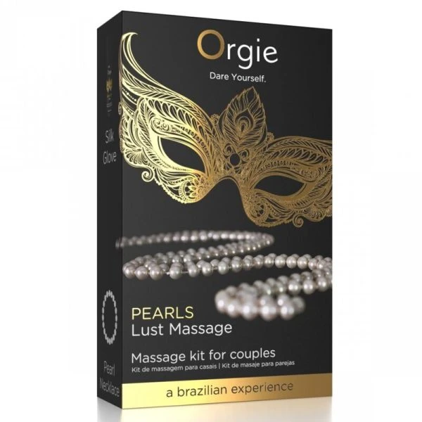 Orgie Pearl Lust Massage-Set mit Seidenhandschuh und Perlenkette