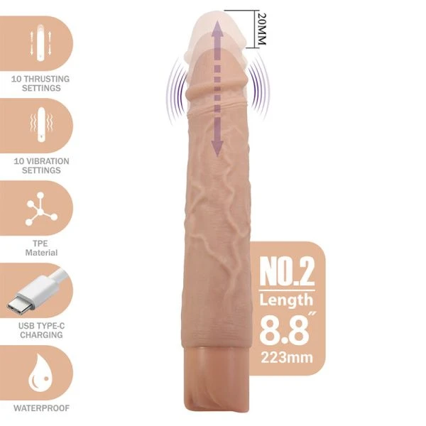 Pretty Love Kessler Realistischer Vibrationsdildo mit Stoßfunktion, 22 cm, natur Pretty Love Kessler Realistischer Vibrationsdildo mit Stoßfunktion, 22 cm, natur