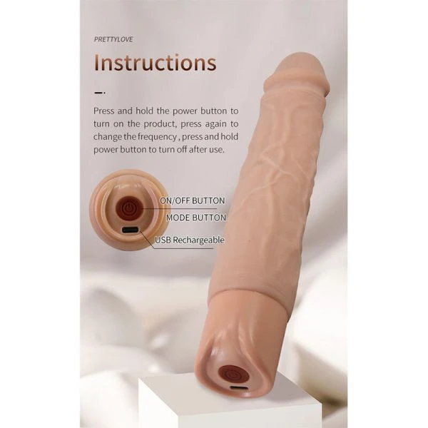 Pretty Love Kessler Realistischer Vibrationsdildo mit Stoßfunktion, 22 cm, natur Pretty Love Kessler Realistischer Vibrationsdildo mit Stoßfunktion, 22 cm, natur