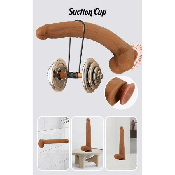 Pretty Love realistische TPE-dildo Viggo 37 cm bruin met zuignap