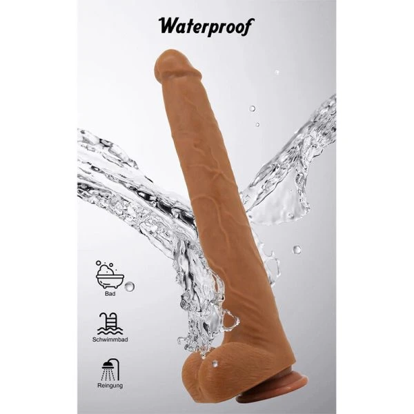 Pretty Love realistische TPE-dildo Viggo 37 cm bruin met zuignap