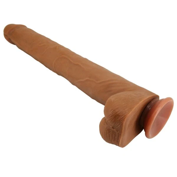 Pretty Love realistische TPE-dildo Viggo 37 cm bruin met zuignap