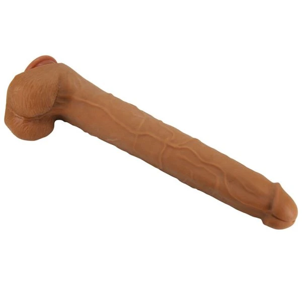 Pretty Love realistische TPE-dildo Viggo 37 cm bruin met zuignap