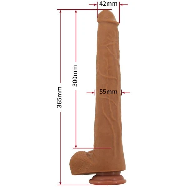 Pretty Love realistische TPE-dildo Viggo 37 cm bruin met zuignap