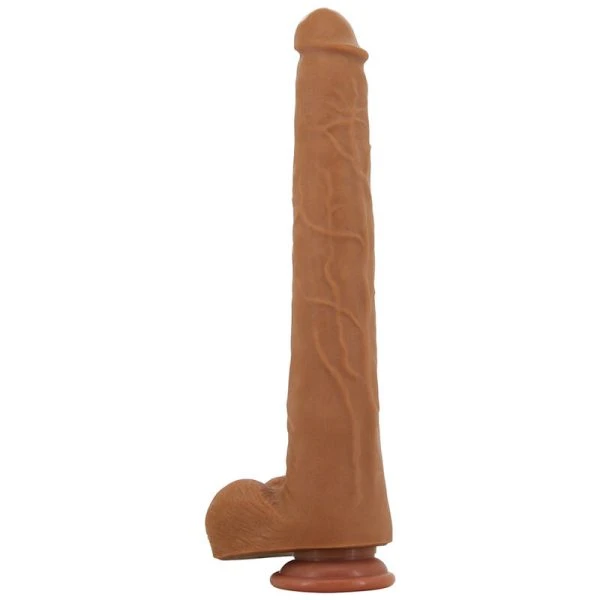 Pretty Love realistische TPE-dildo Viggo 37 cm bruin met zuignap