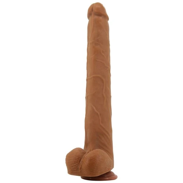 Pretty Love realistische TPE-dildo Viggo 37 cm bruin met zuignap
