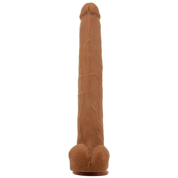 Pretty Love realistische TPE-dildo Viggo 37 cm bruin met zuignap