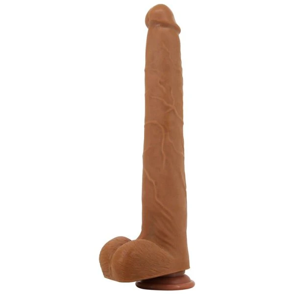 Pretty Love realistische TPE-dildo Viggo 37 cm bruin met zuignap