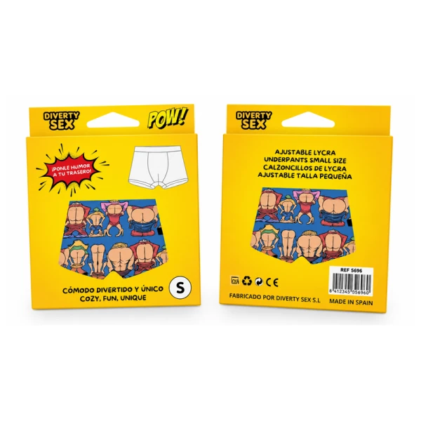 Diablo Picante Boxer Shorts with Butt Motif, Size S