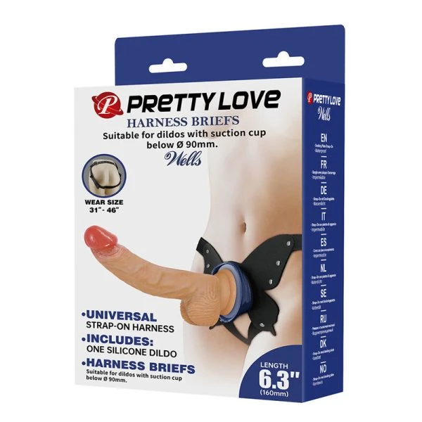 Pretty Love Strap-on-Set mit Saugdildo Silikon Flesh