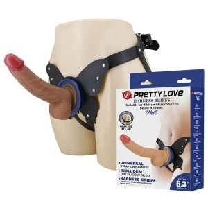 Pretty Love Strap-on-Set mit Saugdildo Silikon Flesh