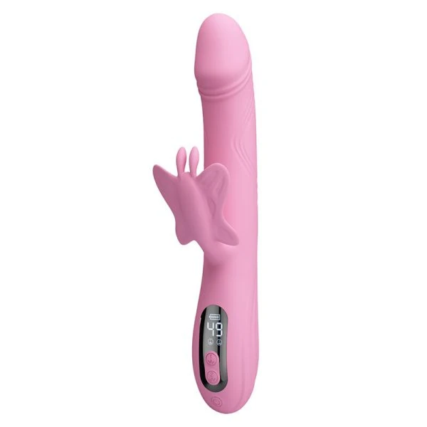 Pretty Love Bella Rabbit Vibrator mit Schmetterlingsstimulation und LED-Display Pink
