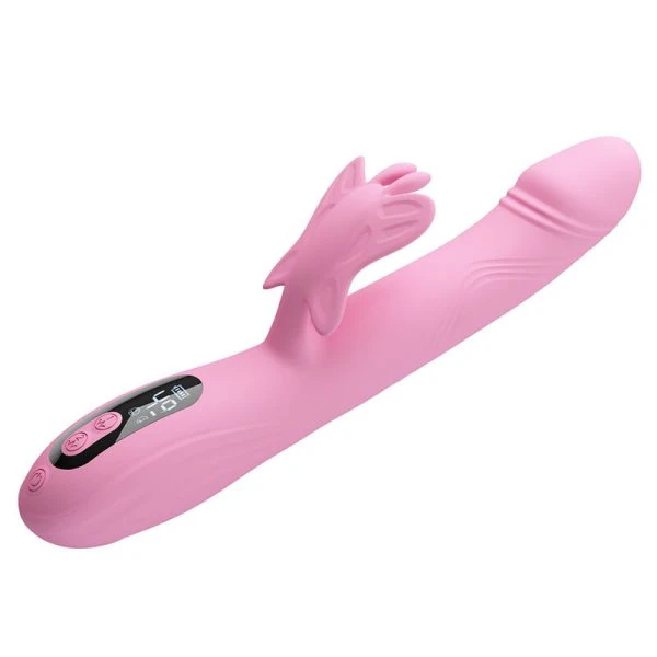 Pretty Love Bella Rabbit Vibrator mit Schmetterlingsstimulation und LED-Display Pink