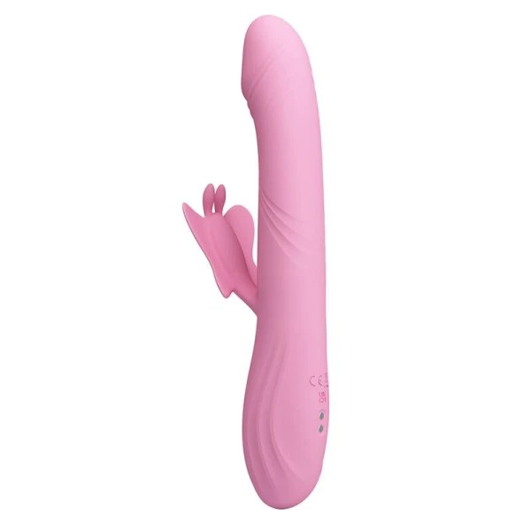 Pretty Love Bella Rabbit Vibrator mit Schmetterlingsstimulation und LED-Display Pink
