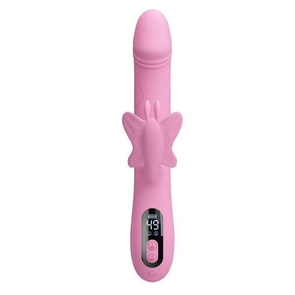 Pretty Love Bella Rabbit Vibrator mit Schmetterlingsstimulation und LED-Display Pink